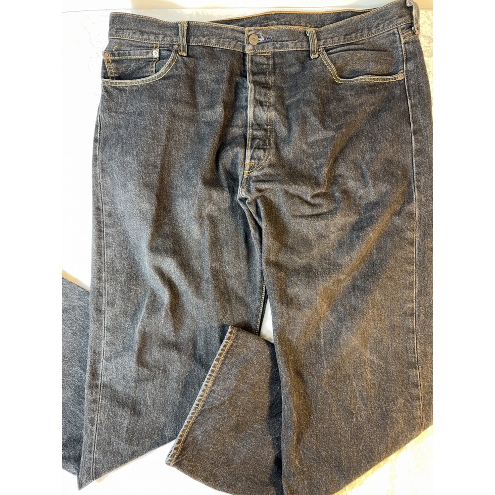 Levi's 501 Jeans Mens 40x30 Dark Wash Indigo Button Fly Straight Leg Denim